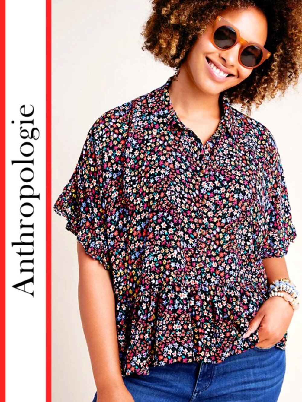 Anthropologie/Maeve 'Mallory' Floral Printed Blouse Top